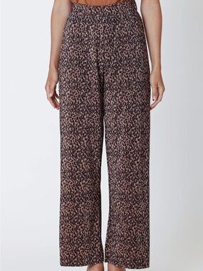 Dex Pleated Wide Leg Pants In Mini Leopard Size Small